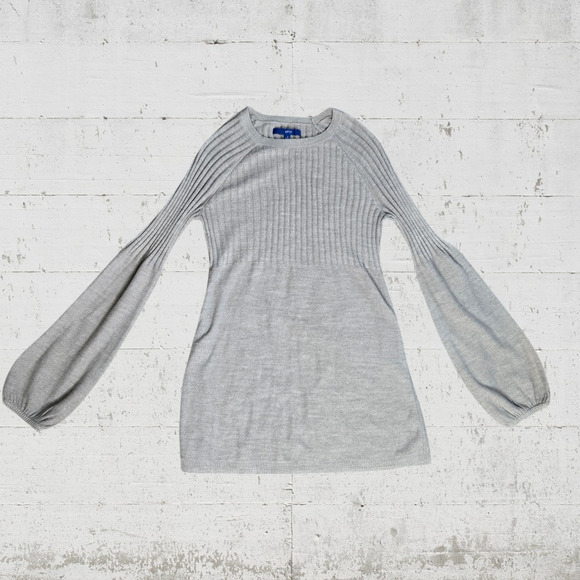 Y2K Apt 9 Light Tan Shimmer Ribbed Pullover Tunic Babydoll Sweater Size Small - Picture 2 of 7